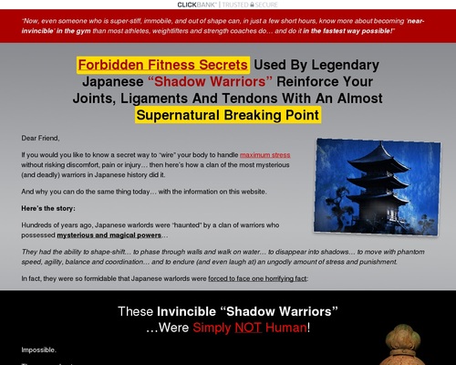 Forbidden Fitness Secrets Used By Legendary Japanese “Shadow Warriors” Reinforce Your Joints, Ligaments And Tendons With An Almost Supernatural Breaking Point Honest Review in 2023